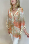 Troiska Peach and Gold Kaftan