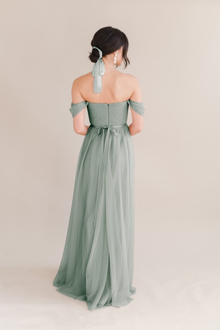 THTH Bardot 2.0 Bridesmaid Dress in Sage