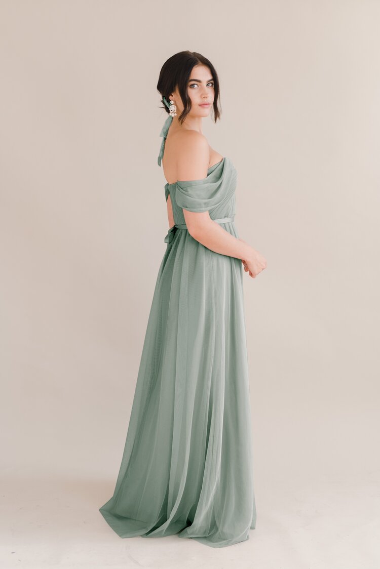 THTH Bardot 2.0 Bridesmaid Dress in Sage