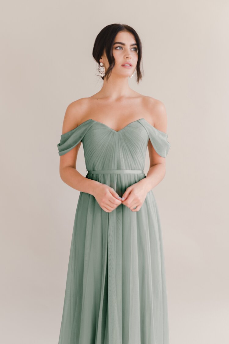 THTH Bardot 2.0 Bridesmaid Dress in Sage