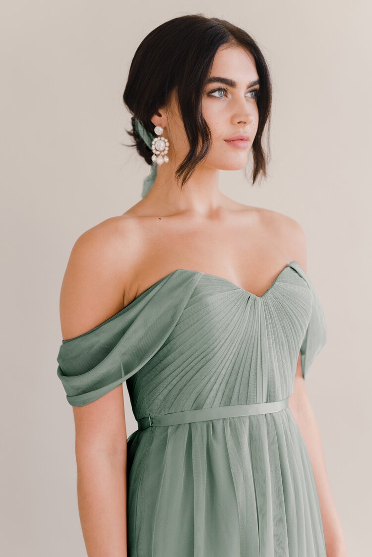 THTH Bardot 2.0 Bridesmaid Dress in Sage