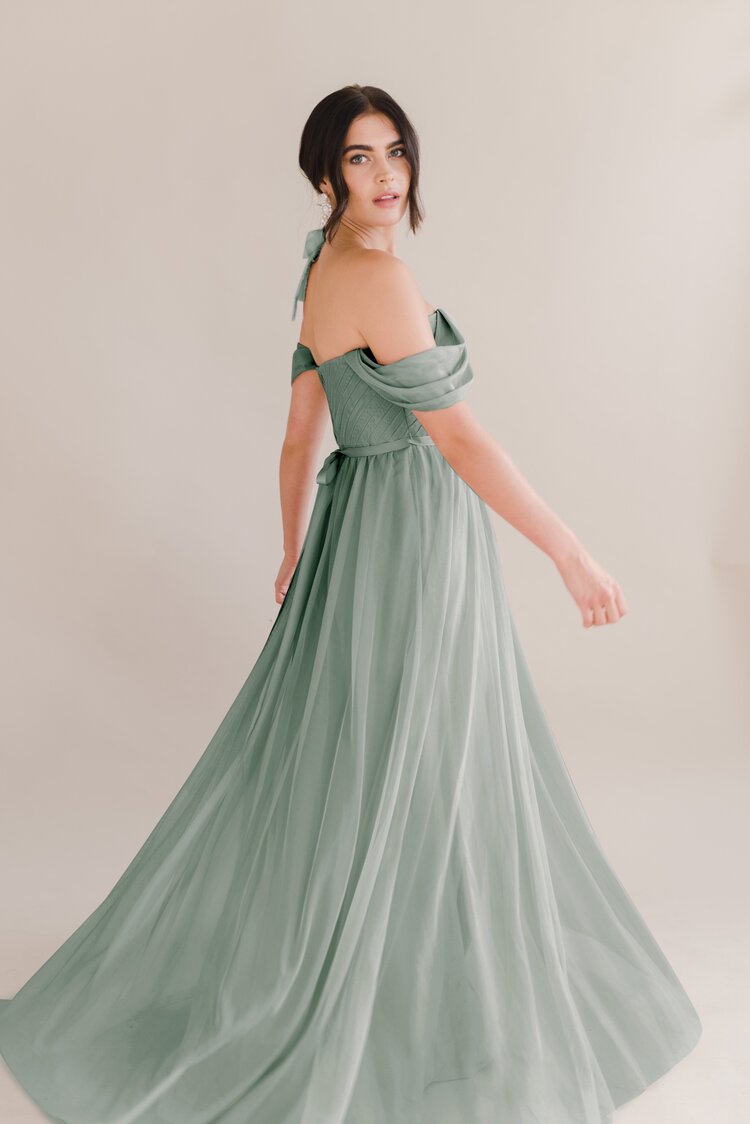 THTH Bardot 2.0 Bridesmaid Dress in Sage