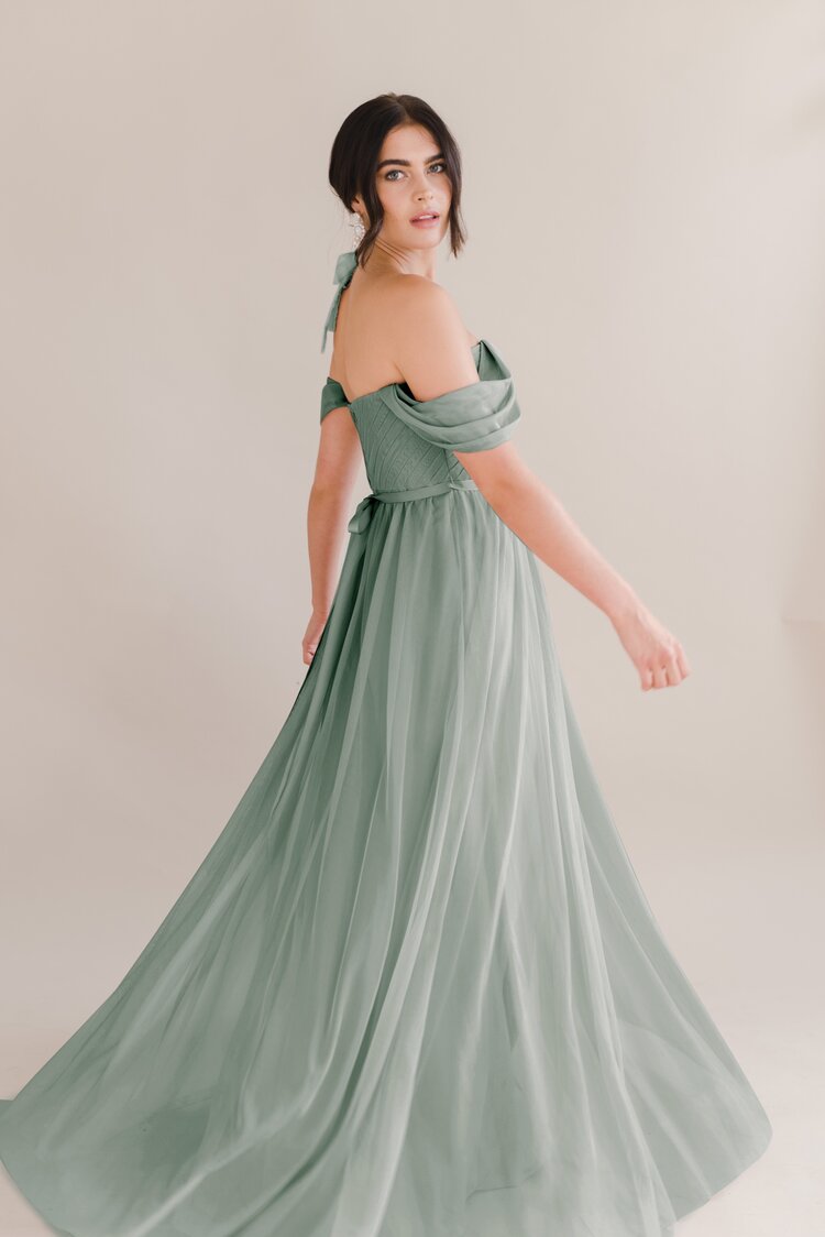 THTH Bardot 2.0 Bridesmaid Dress in Sage Luxe Occasion Wear THTH Bardot 2.0 Bridesmaid Dress in Sage Luxe Occasion Wear